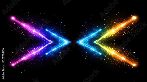 Colorful Light Trails Create Symmetrical Abstract Design