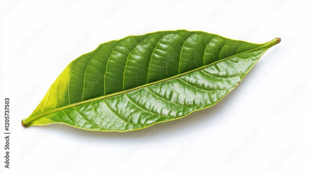 Obraz premium green cocoa leaf isolated on white