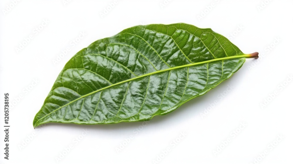 Obraz premium green cocoa leaf isolated on white