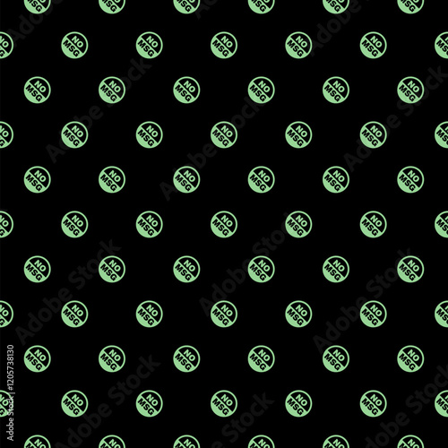No MSG. MSG free icon pattern seamless isolated on black background