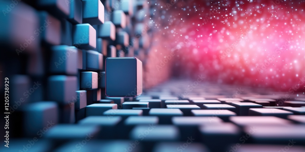 Fototapeta premium Abstract Visualization of Reinforcement Learning Nodes Adapting in a Dynamic Digital Space