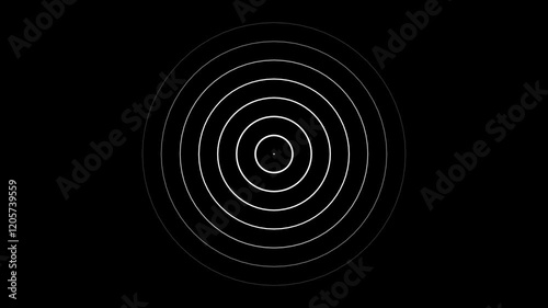 White Radio Wave Radar Animation on Black Screen