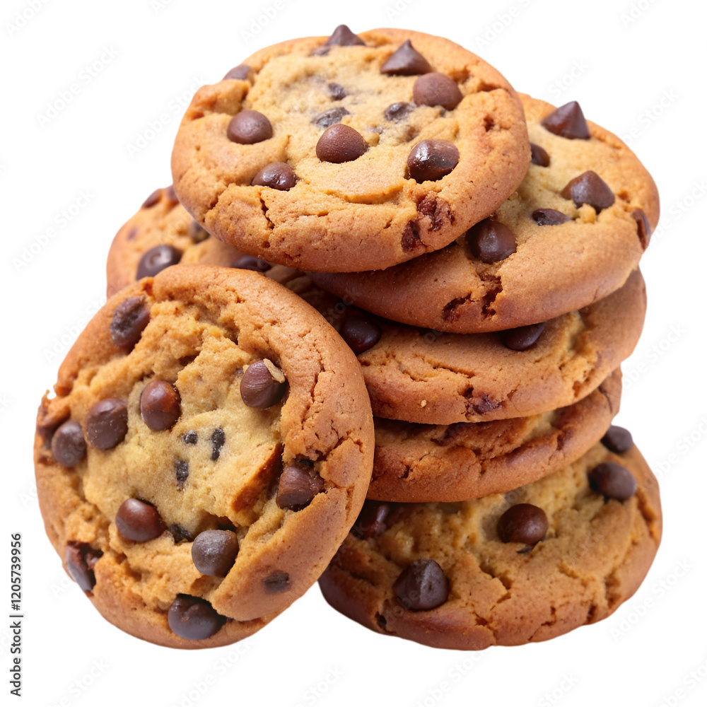 Chocolate chip cookies isolated on transparent background Chocolate chip cookies isolated on transparent background
