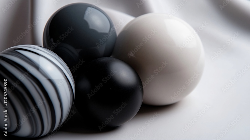 Monochromatic Sphere Still Life: A Study in Shades of Gray and Black Monochromatic Sphere Still Life: A Study in Shades of Gray and Black