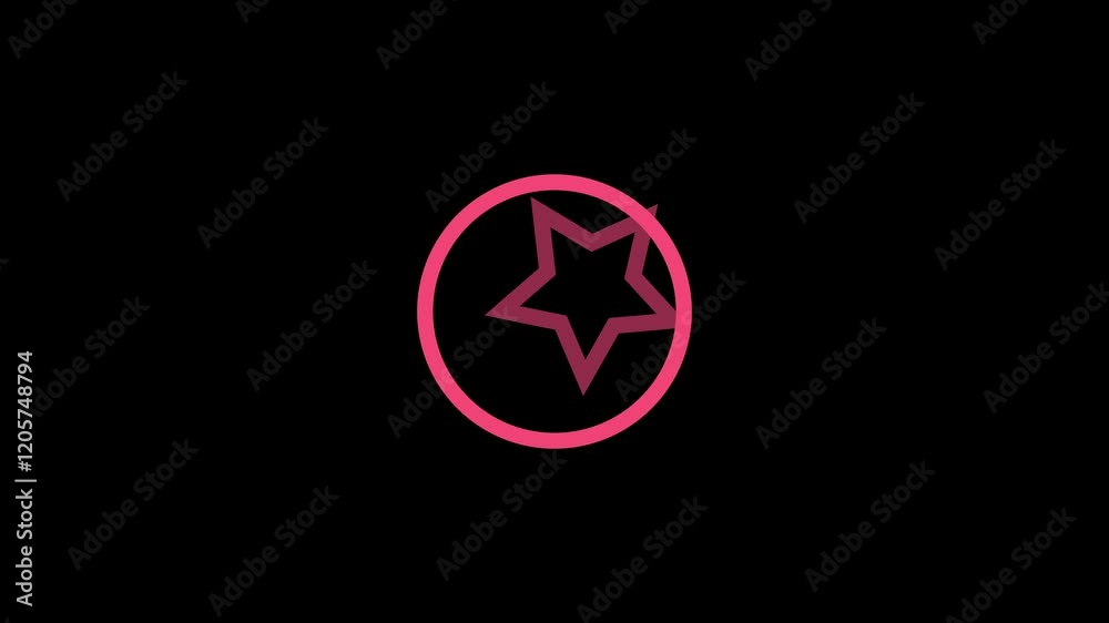 Animated star line icon. Rating and award. Space body. Glowing star. loop video with alpha channel on transparent background. Motion graphic design for night .orchid color Animated star line icon. Rating and award. Space body. Glowing star. loop video with alpha channel on transparent background. Motion graphic design for night .orchid color