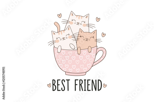 Cup of Cuddles Best Friends Forever vector