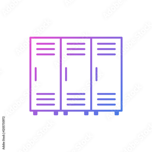 Locker vector icon, school shelf symbol flat design.