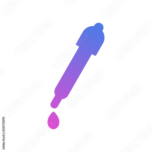 Dropper vector icon, medicine dropper or beauty dropper flat design symbol.