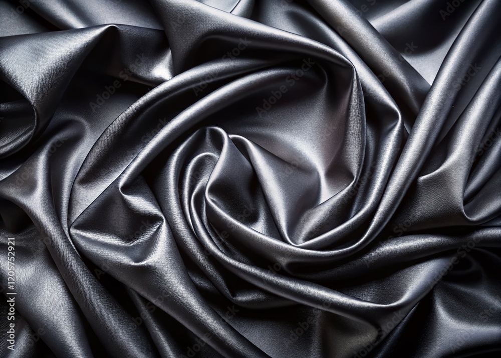 Fototapeta premium Black Polyester Fabric Texture: Panoramic Background for Design Projects