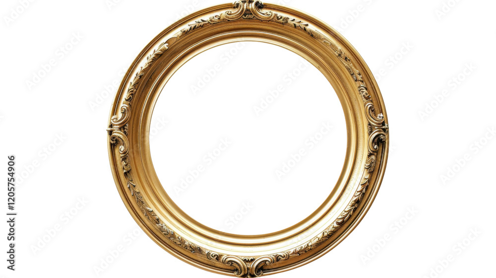Obraz premium Vintage frame golden on transparent background