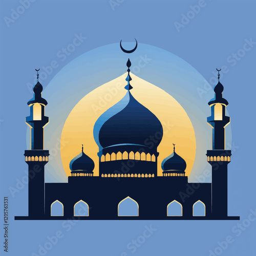 mosque image, roadman image, edh Mubarak image, vector image.