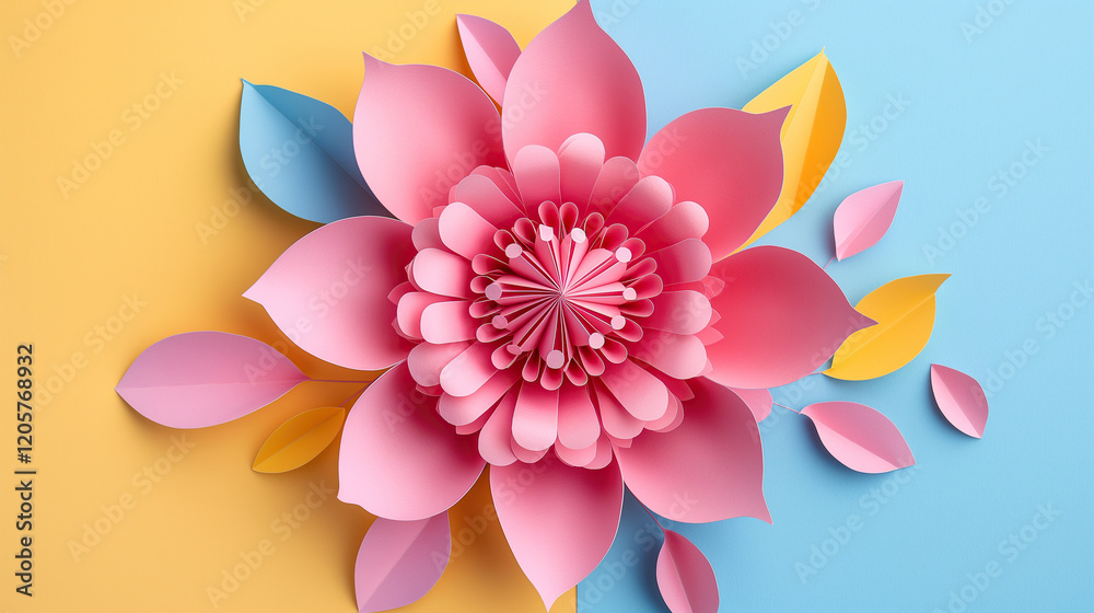 Fototapeta premium paper cut flower design