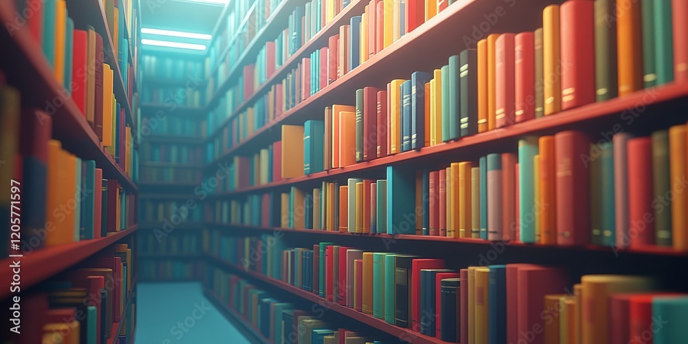 Fototapeta premium A seamless colorful pattern resembling a bookshelf, ideal for education, creativity, and reading themes.