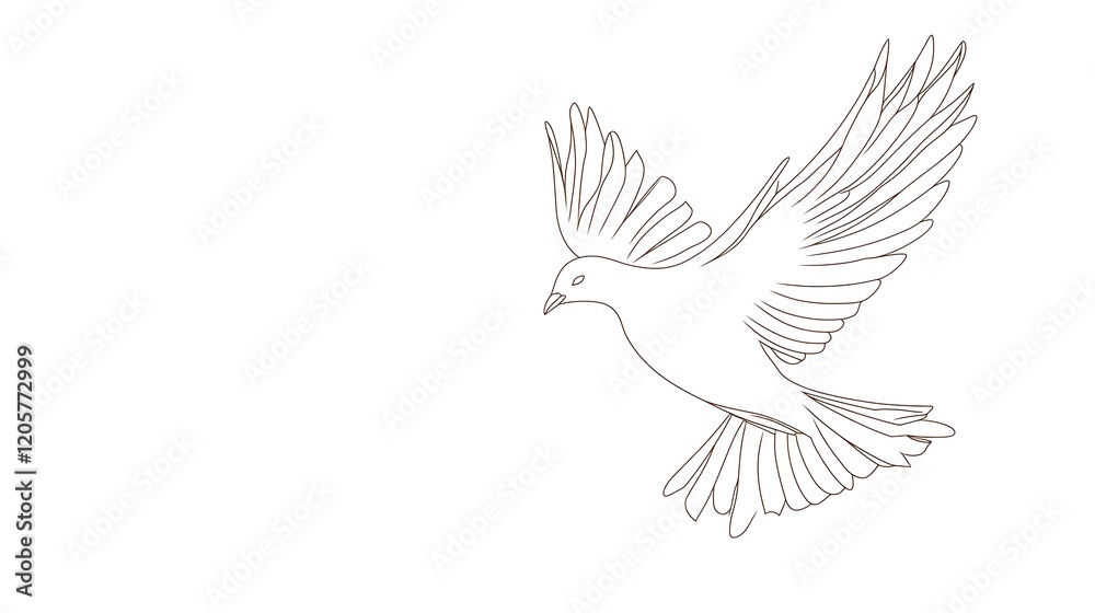 Obraz premium Delicate dove flying upward with full grace.