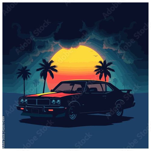 classic car vector illustration design