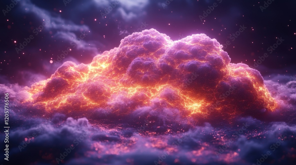 Glowing Cloudscape at Dusk - A Surreal Atmospheric Phenomenon Captured in Vivid Colors Glowing Cloudscape at Dusk - A Surreal Atmospheric Phenomenon Captured in Vivid Colors