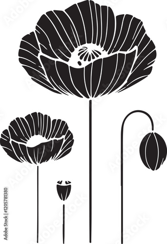 Isolated black flower icon Vector, black flower Silhouette,black flower icon set, black flower for logo,color black flower Vector illustration, Vector Graphic, EPS 10 , clip art work