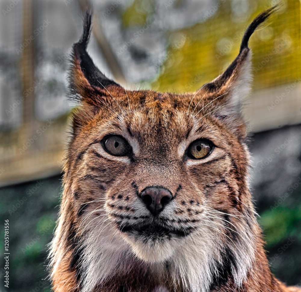 Obraz premium Young lynx head. Latin name - Lynx lynx