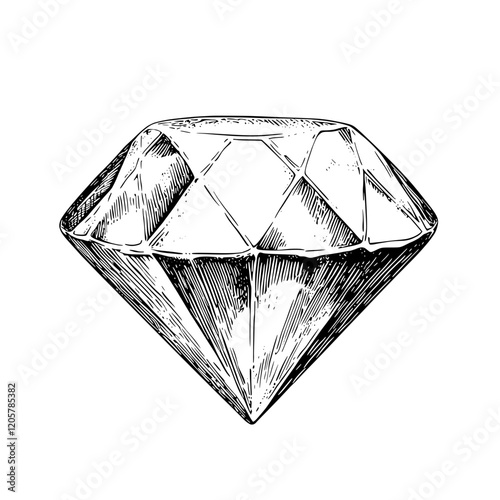 Intricately detailed diamond rendering showcasing timeless elegance and craftsmanship. Generative AI