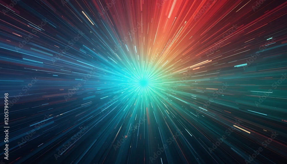 Abstract Radiating Light Streaks In Vivid Colors Abstract Radiating Light Streaks In Vivid Colors