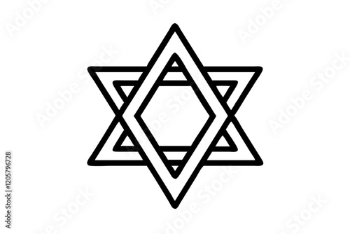 Simple Star of David Vector with Clean White Background-vector Illastration.