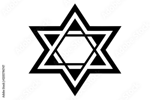 Simple Star of David Vector with Clean White Background-vector Illastration.