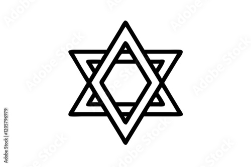 Simple Star of David Vector with Clean White Background-vector Illastration.