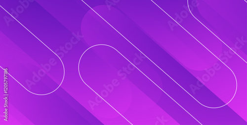 Abstract design featuring shades of purple with geometric shapes and sleek white lines, creating a modern and dynamic composition