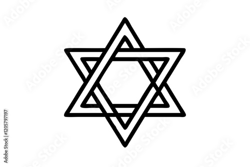 Simple Star of David Vector with Clean White Background-vector Illastration.