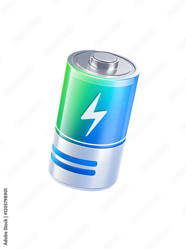 3D battery icon glossy finish 3D battery icon glossy finish