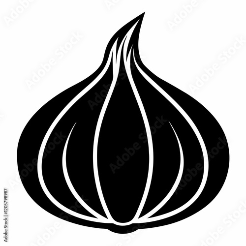 Clean Garlic Silhouette Vector Graphic