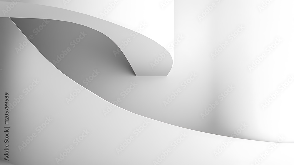 Abstract White Curved Shapes in a Minimalist Design Abstract White Curved Shapes in a Minimalist Design