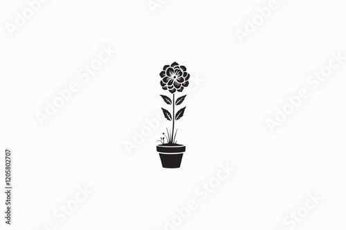 A Garden Pink flower vector silhouette image made by adobe illustrator..eps