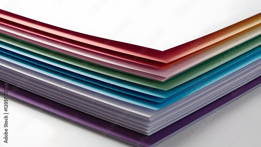 Stack of Colorful Paper Sheets Showing Variety of Shades and Textures Stack of Colorful Paper Sheets Showing Variety of Shades and Textures