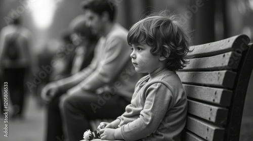 Young Child with Unsold Roses photo