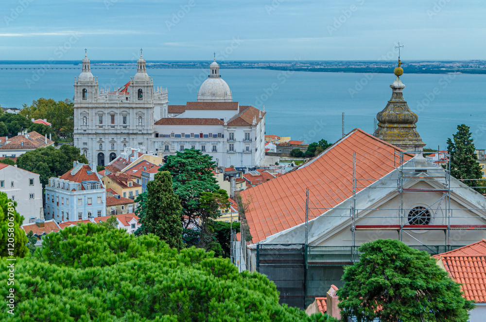 Obraz premium View of Lisbon, Portugal, from a scenic spot
