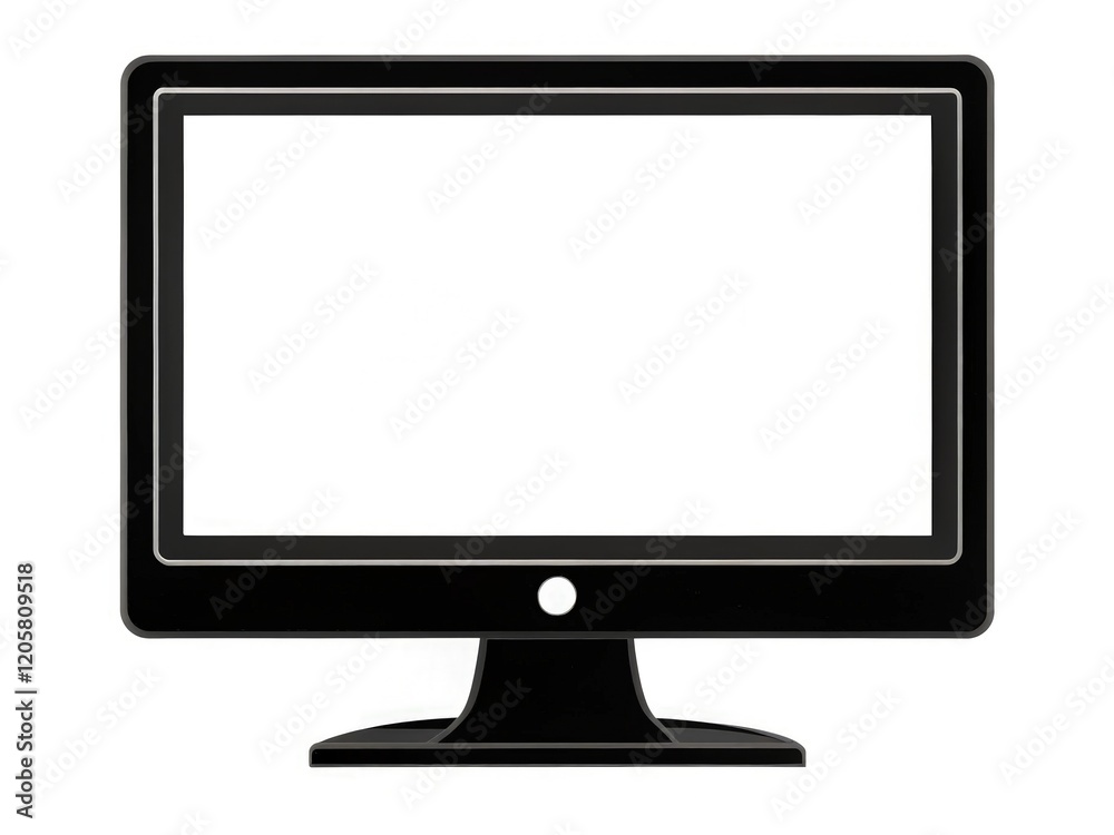 Flat Vector Silhouette of a Computer Monitor in RZ Standard Scale. Generative AI Flat Vector Silhouette of a Computer Monitor in RZ Standard Scale. Generative AI