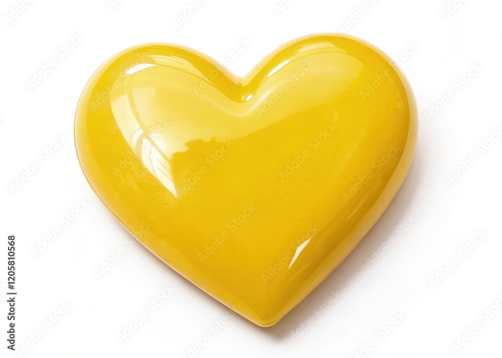 Glossy Yellow Heart Design Element for Decoration and Crafts. Generative AI Glossy Yellow Heart Design Element for Decoration and Crafts. Generative AI