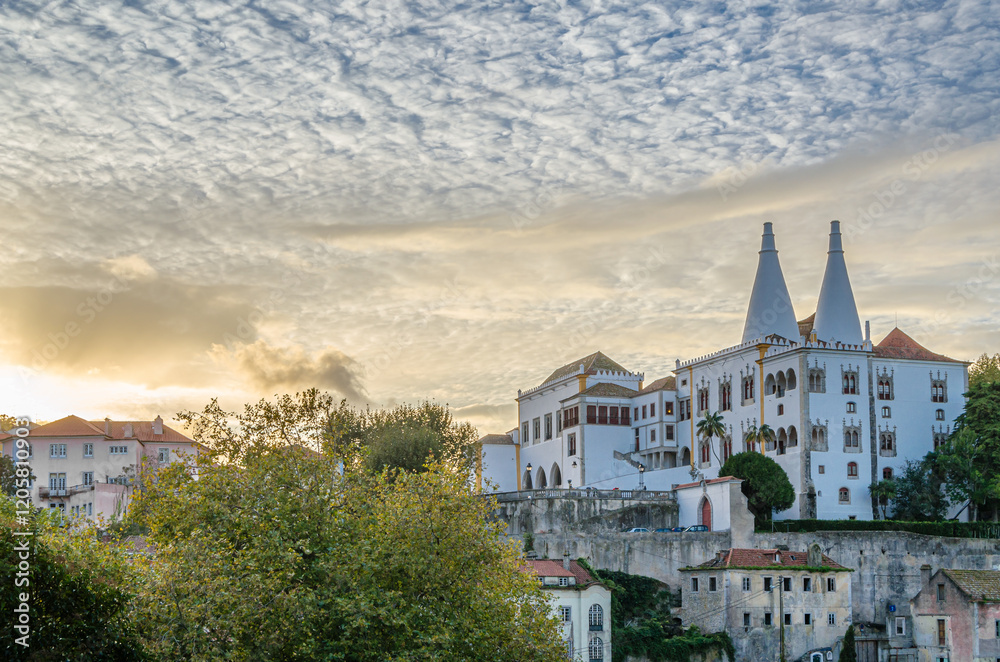 Naklejka premium View from a park of the Sintra National Palace, Portugal