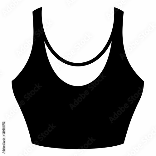 Black Crop Top Vector Art on White Canvas