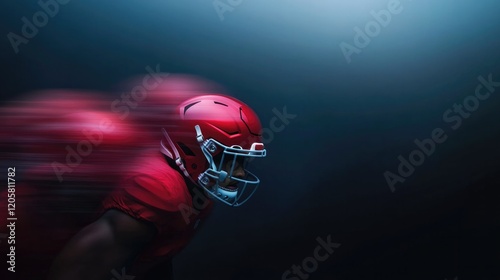 professional sport photograph blurry defenders in red and silver uniforms diving for sack mid-play