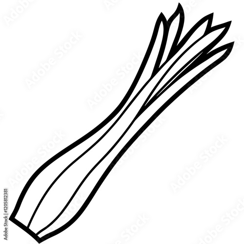 Linear Leek Illustration Design