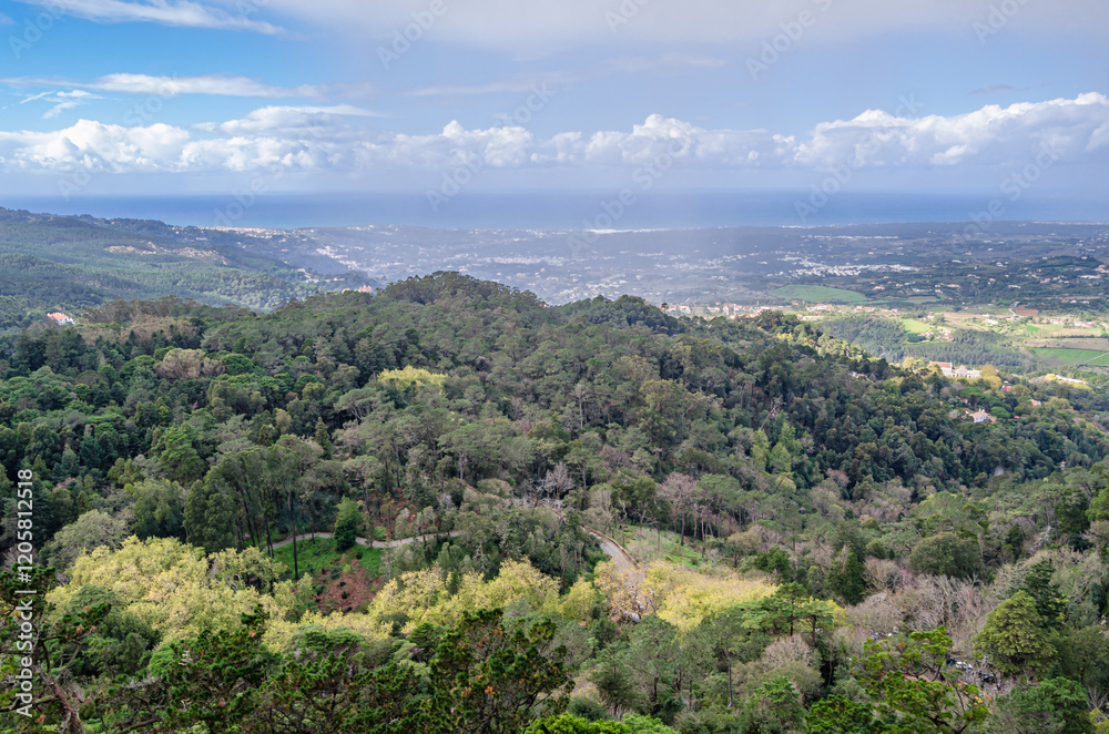 View from the Pena Palace in Sintra, Portugal View from the Pena Palace in Sintra, Portugal