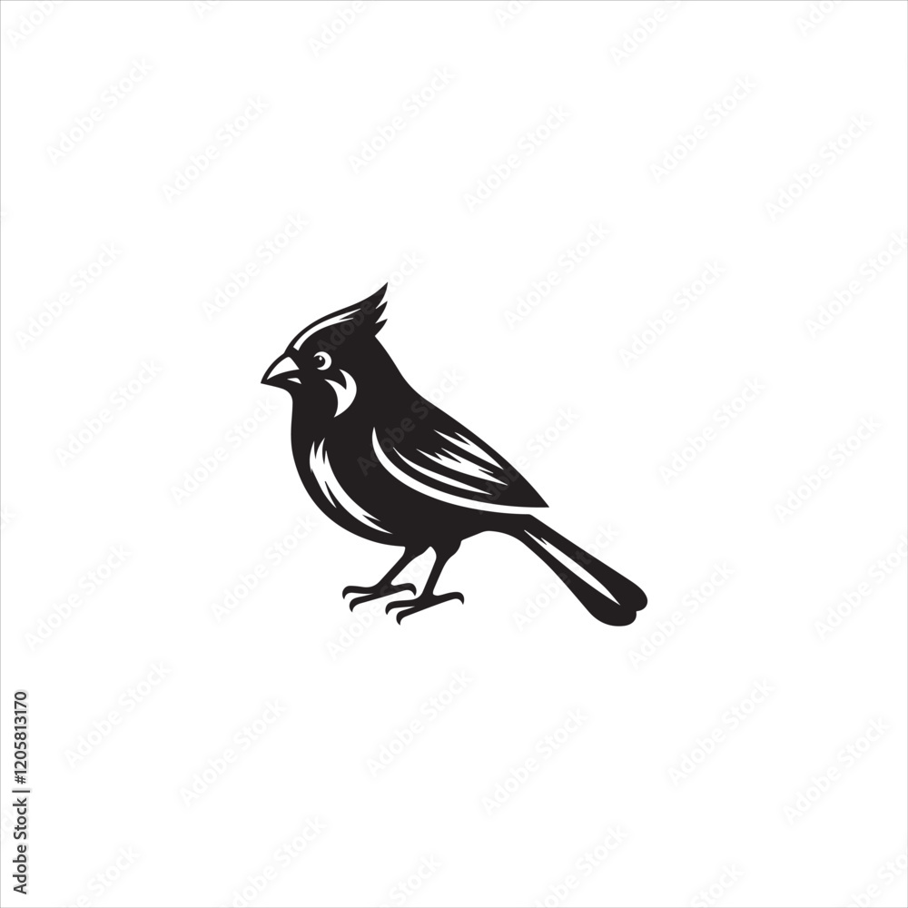 Black Silhouette Vector bird on a branch Black Silhouette Vector bird on a branch