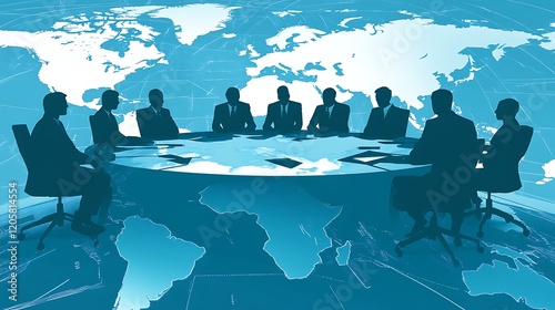 Diverse group of investors at a conference, discussing global financial trends and opportunities.