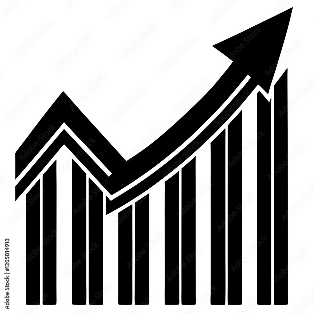 Growth arrow icon vector art illustration Growth arrow icon vector art illustration