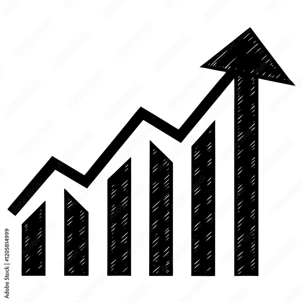 Growth arrow icon vector art illustration Growth arrow icon vector art illustration