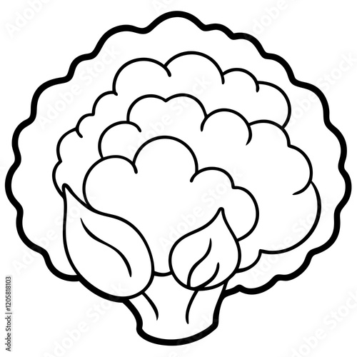 Minimalist Cauliflower Vector Art