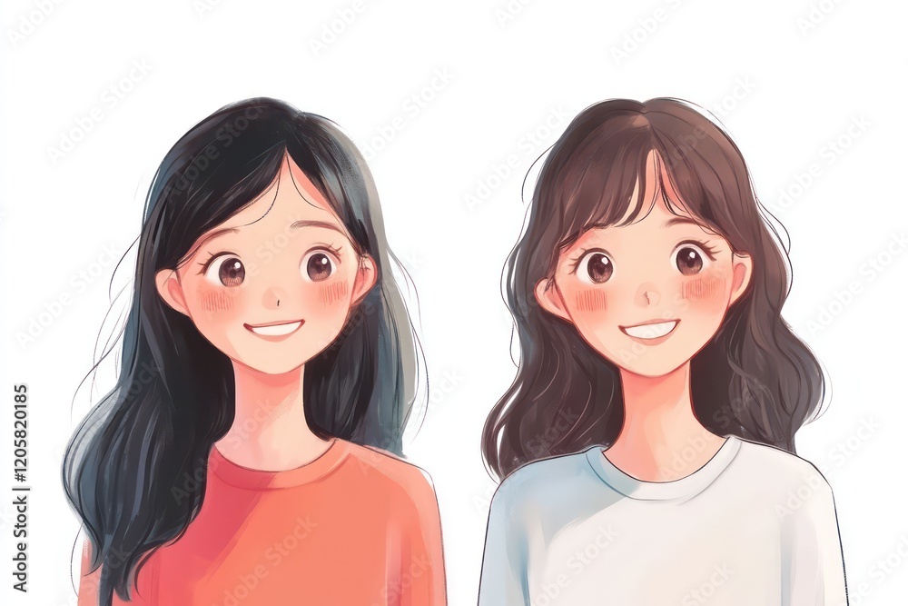 cute asian girl smiling introduce herself on white background cute asian girl smiling introduce herself on white background