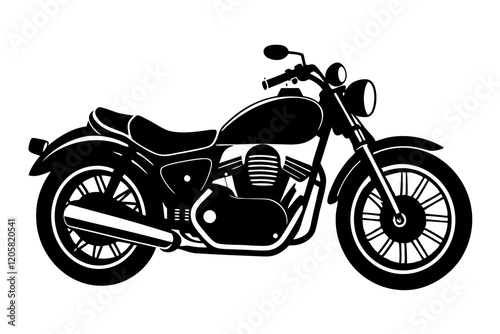 Sleek Motorcycle on White Background - Isolated Vehicle Design